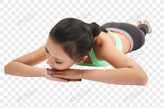 青年女性趴着休息图片