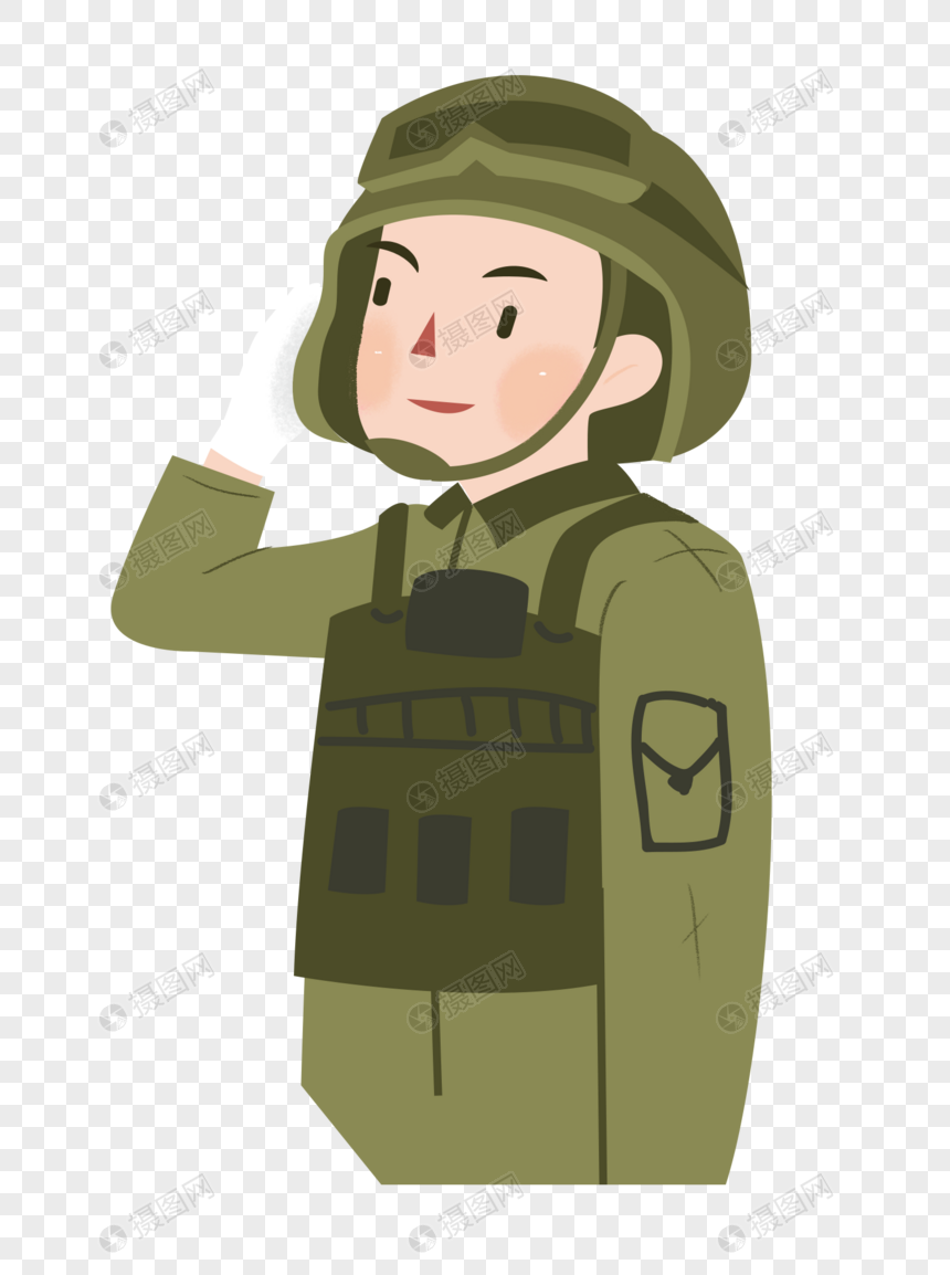 手绘军人