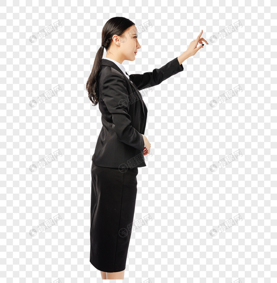 商务女性触摸屏幕动作图片
