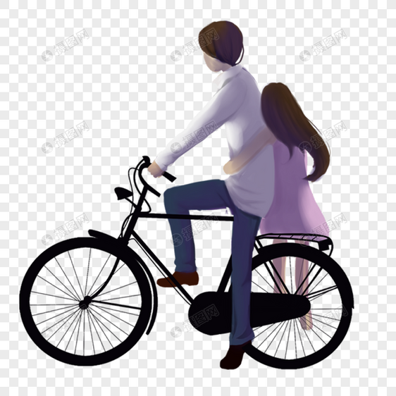 自行车上情侣图片