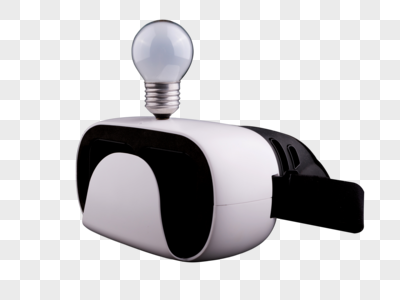 灯泡与VR设备高清图片