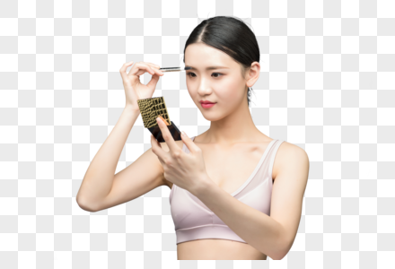 性感美女用眉笔画眉毛图片