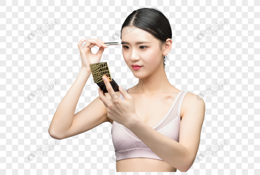 性感美女用眉笔画眉毛图片