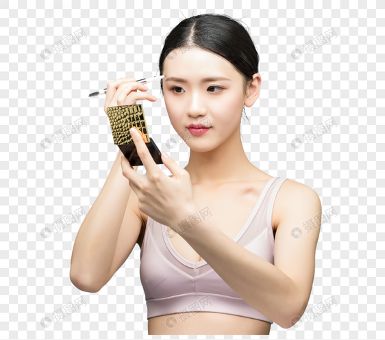 性感美女用眉笔画眉毛图片