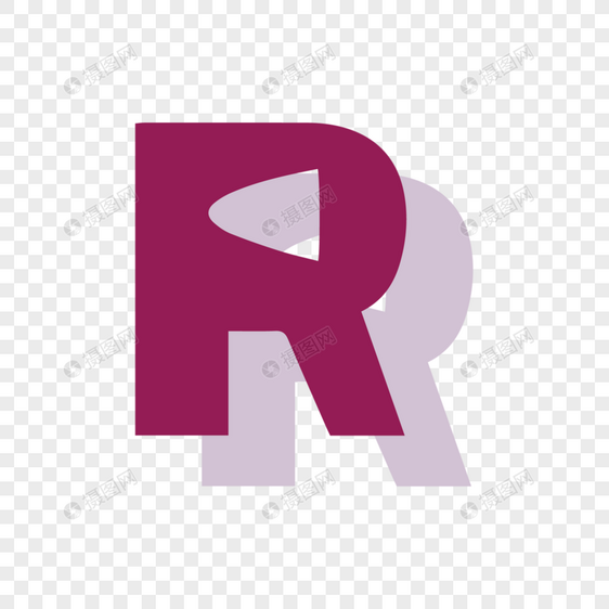 卡通英文r字体设计