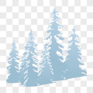 雪天里松树林图片