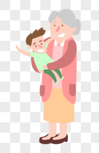 奶奶怀里抱着孙子图片