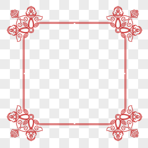 中式边框玫红色边角装饰高清图片
