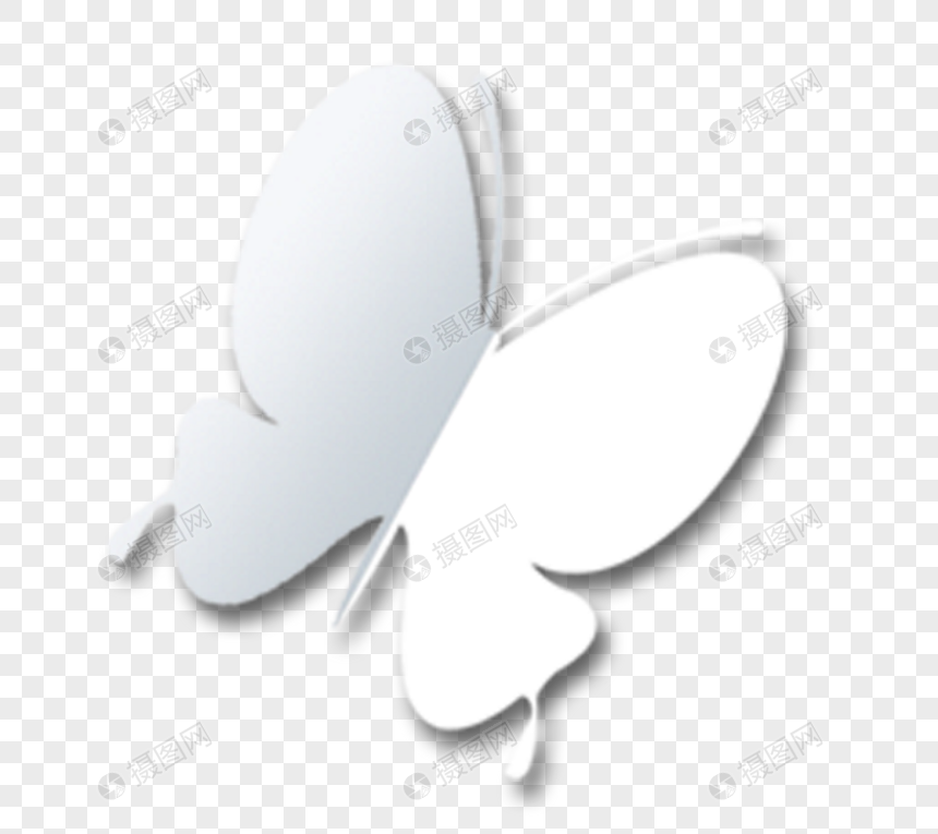 白色扁平风蝴蝶图片
