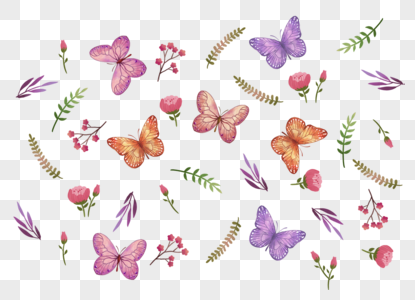 蝴蝶植物底纹图片