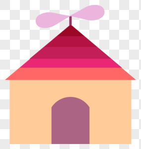 粉红色的小房子图片