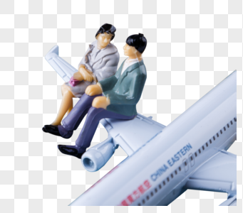 卡通人偶和飞机图片