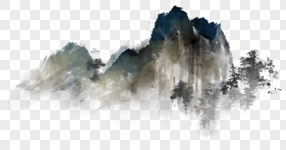 中国风山水水墨山背景高清图片