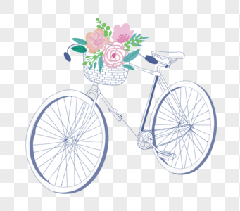 自行车鲜花图片