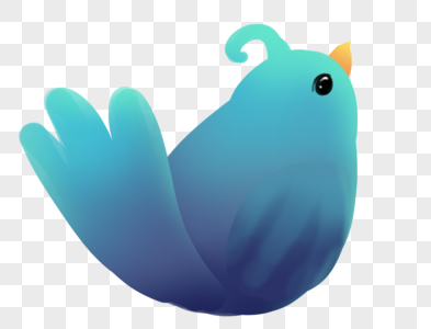 蓝色小鸟可爱装饰小鸟高清图片