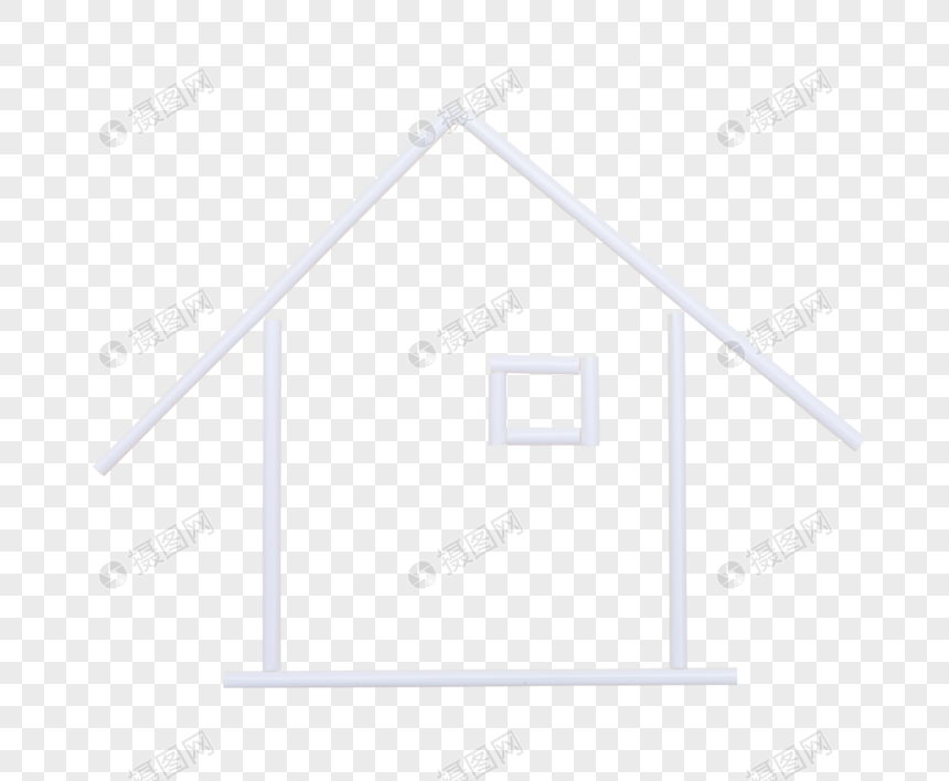 黄色背景上的简易房子元素素材PNG格式_