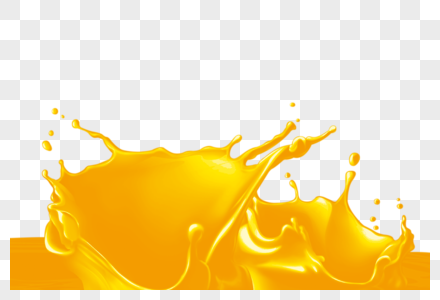 手绘黄色果汁高清图片