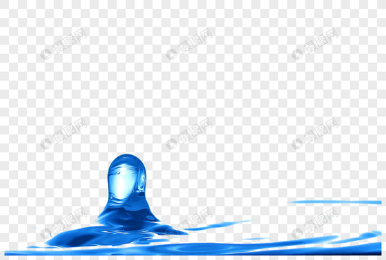 蓝水飞溅与波纹图片