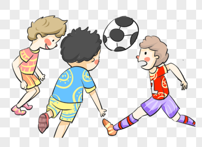 三人踢足球图片