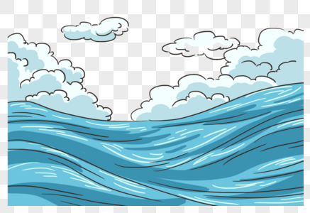 海浪白云图片