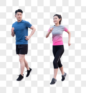运动男女户外跑步锻炼健身图片