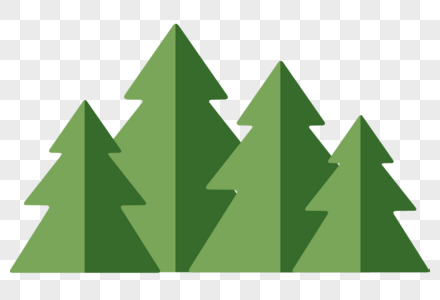 绿色扁平松树林图片