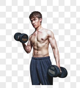 锻炼健身房强壮男性哑铃运动高清图片