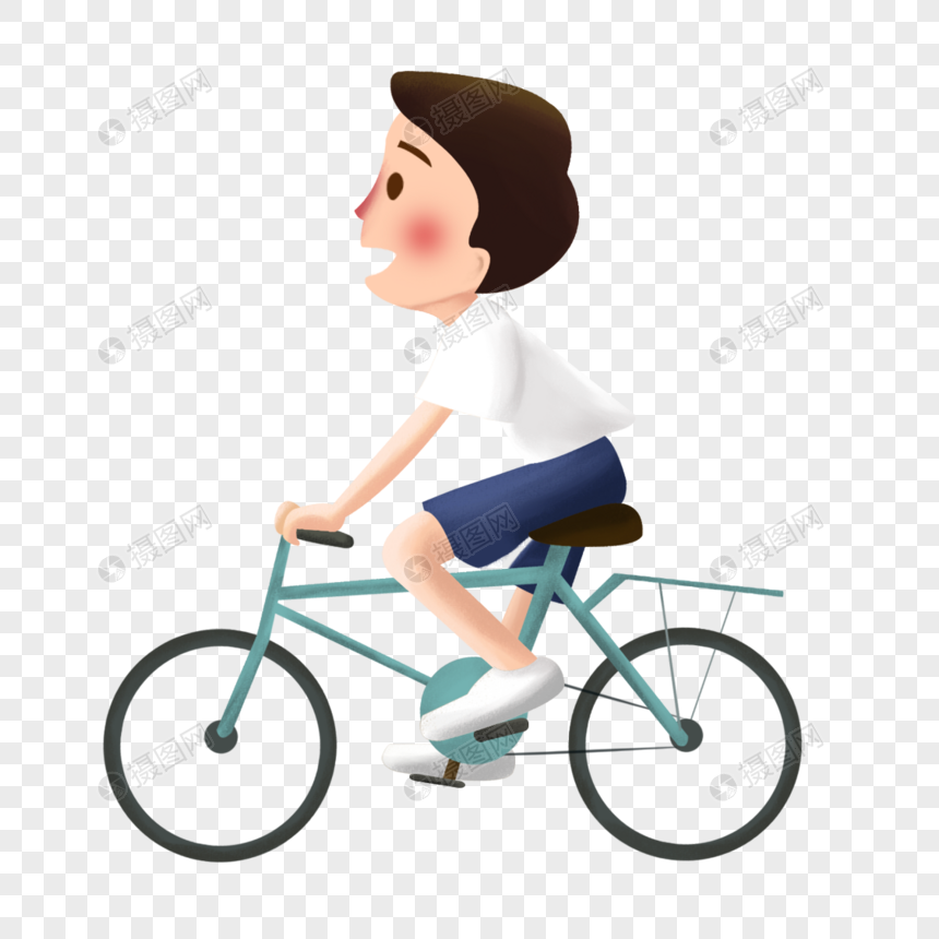 男孩骑自行车图片