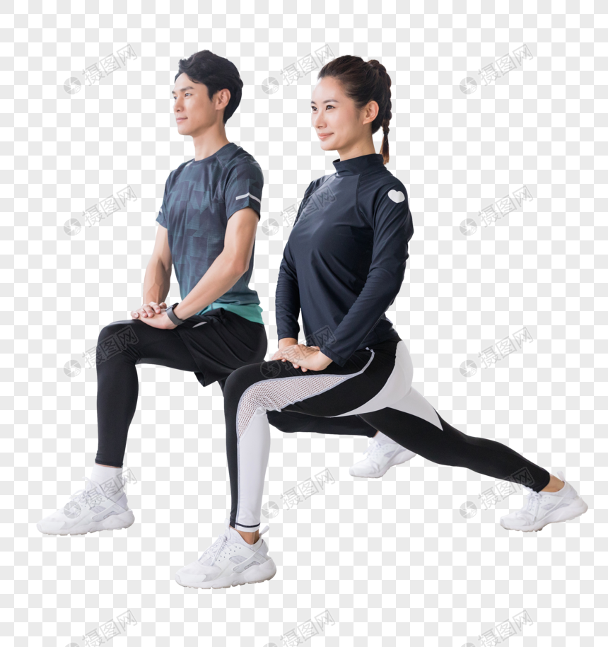 健身房运动健身拉伸热身动作