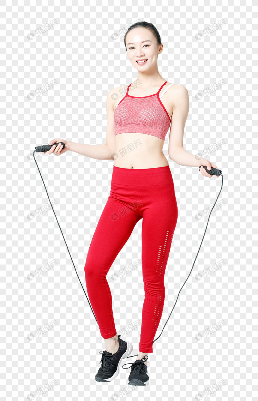 健身运动女性跳绳图片
