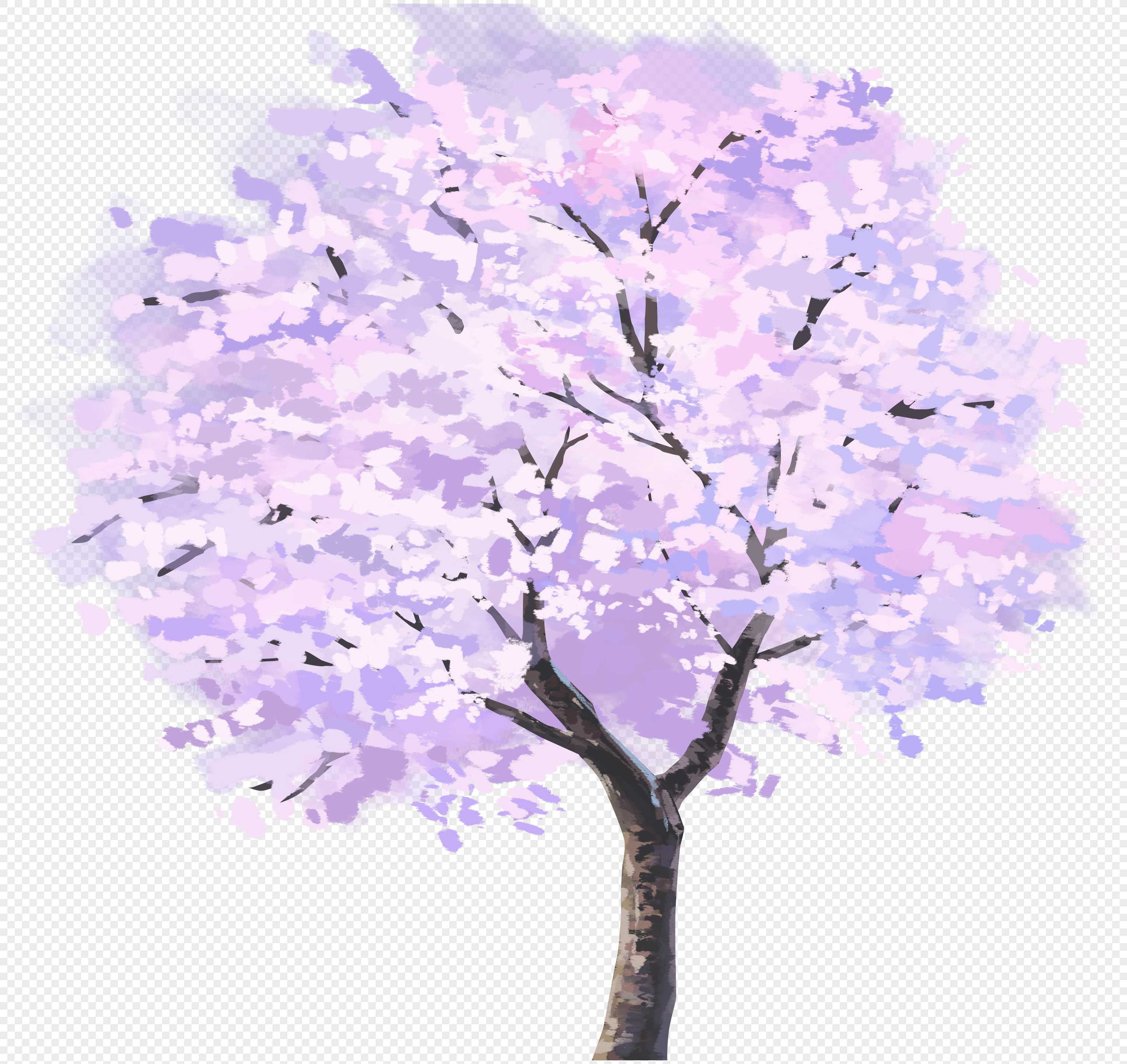 手绘/卡通元素 樱花树.psd