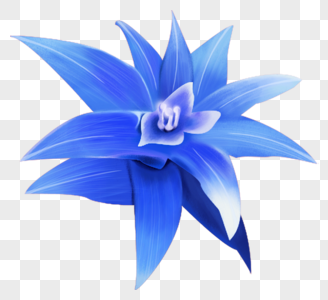 蓝色花卉手绘蓝色花瓣高清图片