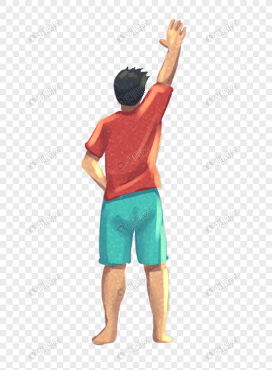 男孩背影