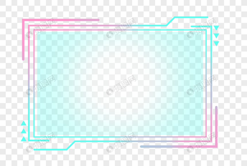 现代科技渐变发光边框图片