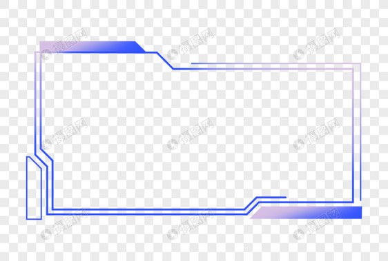 蓝紫色渐变发光现代几何方形科技图片