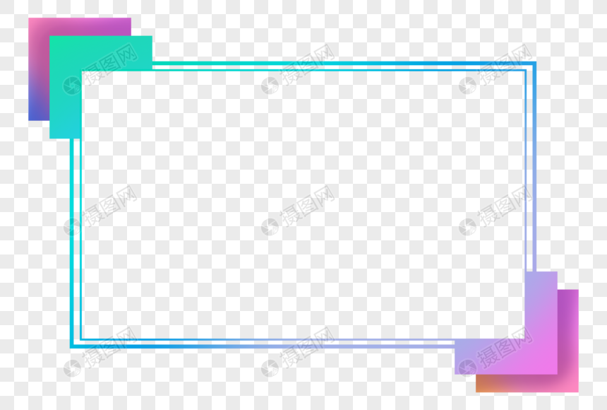 现代科技渐变发光边框图片