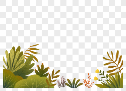 植物草丛绿色花卉边框高清图片