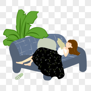 女人躺在沙发图片