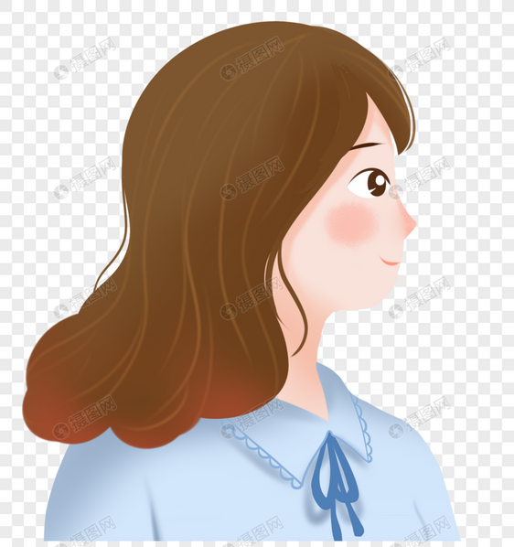 卡通女孩侧面