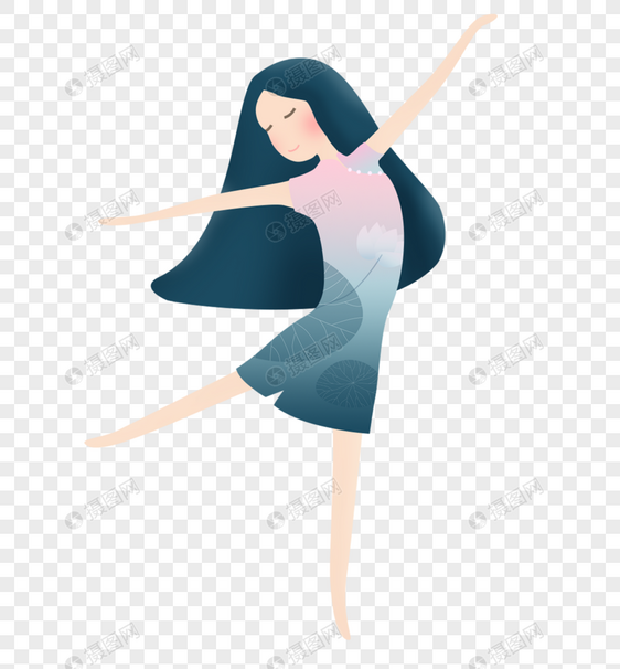 穿旗袍舞蹈女孩