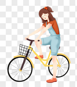 自行车女孩图片