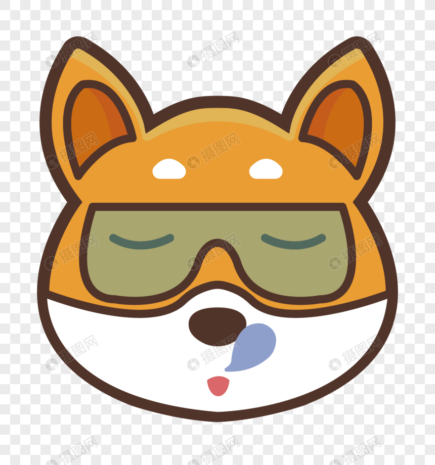 卡通狗表情元素素材PNG格式_设计素材免费下