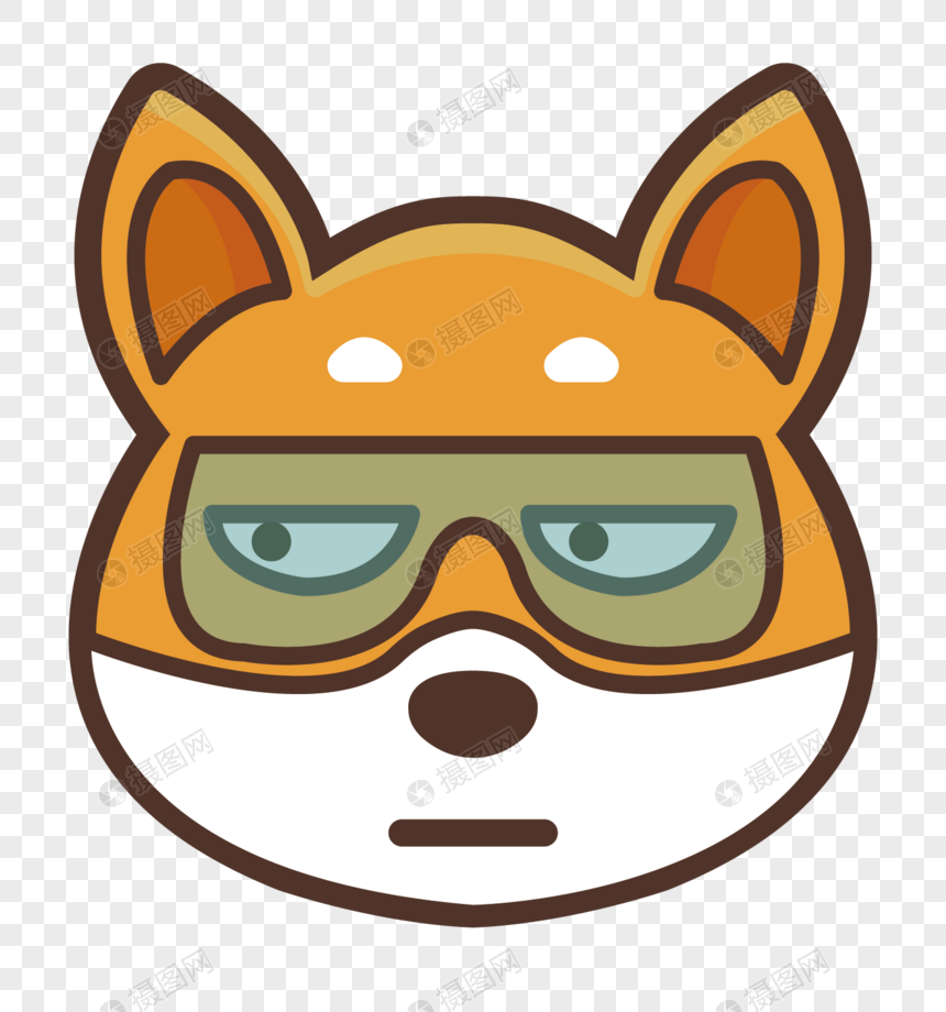 卡通狗表情元素素材PNG格式_设计素材免费下
