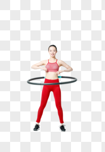 健身运动女性转呼啦圈图片