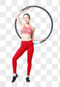 健身运动女性转呼啦圈图片