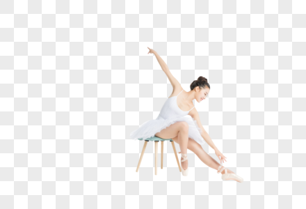 坐着跳芭蕾的女生图片