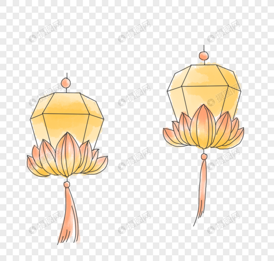 手绘花灯
