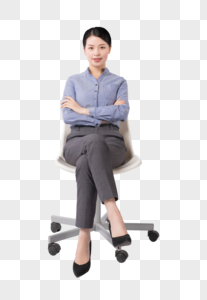 商务白领职场女性坐在椅子上图片