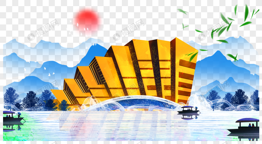 宁波地标建筑元素素材下载-正版素材400427598-摄图网