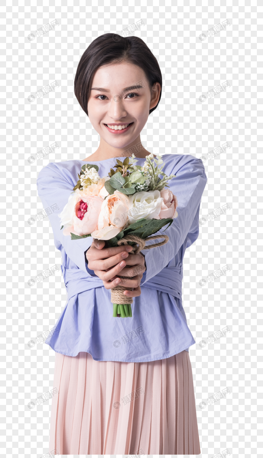 女神节美女模特递花图片